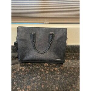 Bostanten Leather Briefcase/Computer Bag - Black